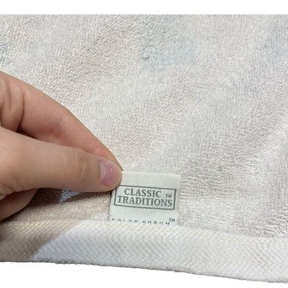 Floral Retro Classic Traditions Pink Yellow Flowers Bath Towel Set Of 3 23”x44” - Picture 6 of 7